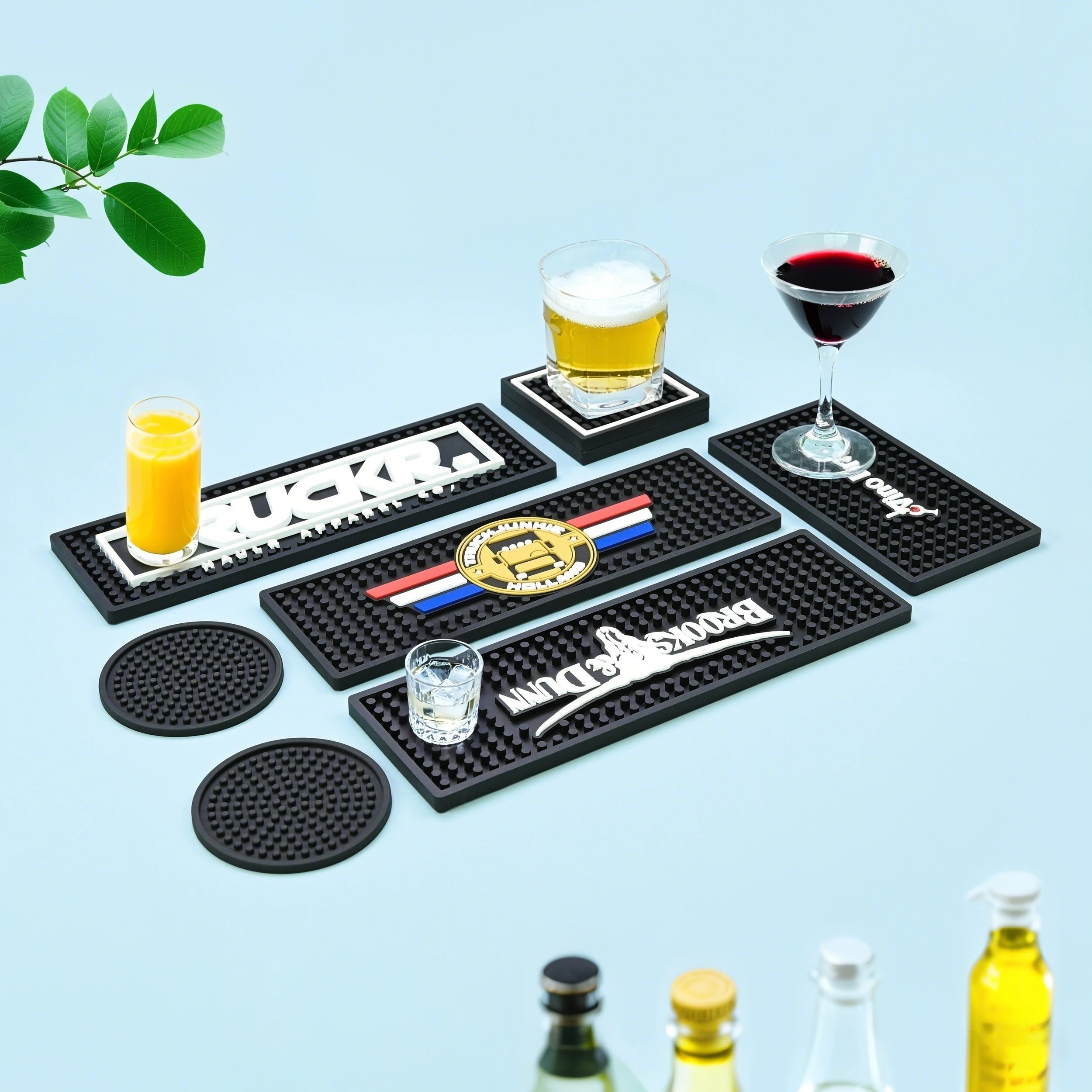 High Quality Black Heating coaster Silicone coaster Coasters 10cm Round Black bar Mat Factory Cup Mat