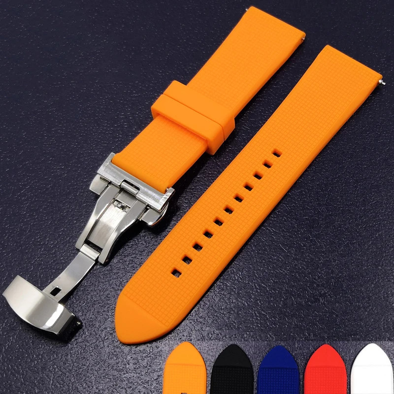 rubber watch strap with clasp