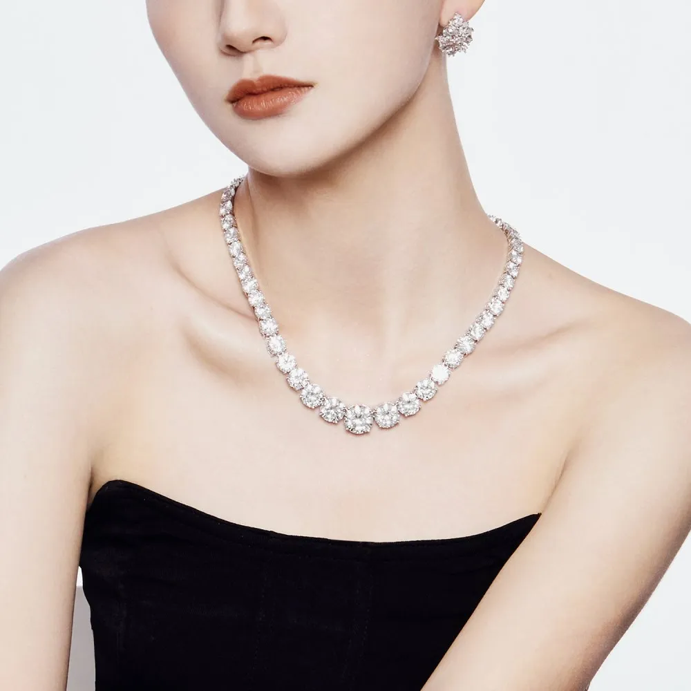 KAKODIY Fine Jewelry 925 Sterling Silver Necklace Luxury Cubic Zirconia Baguette Cubic Zirconia Cuban Tennis Chain Jewelry detail 2