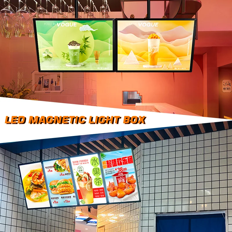 Easy Change Poster Frame Advertising Light Box Ultra-thin LED Photo Frame Slim Light Box Led Restaurant Menu Board