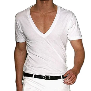 1pcs custom logo multi color wholesale vintage trending cheap plain blank white black cotton gym casual men v neck t shirts