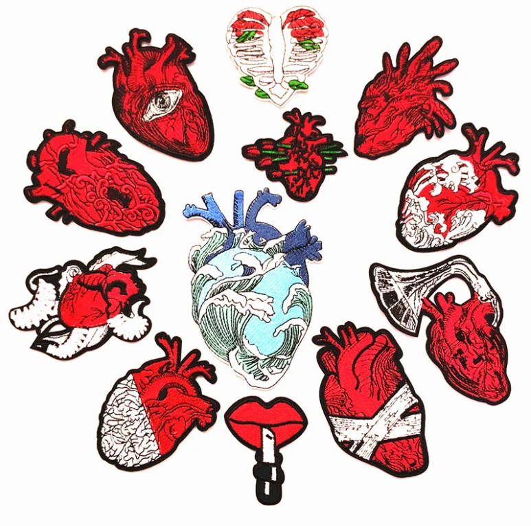 Heart Pattern Iron-on Patches Clothes Appliques Clothing Accessaries Rhinestone 