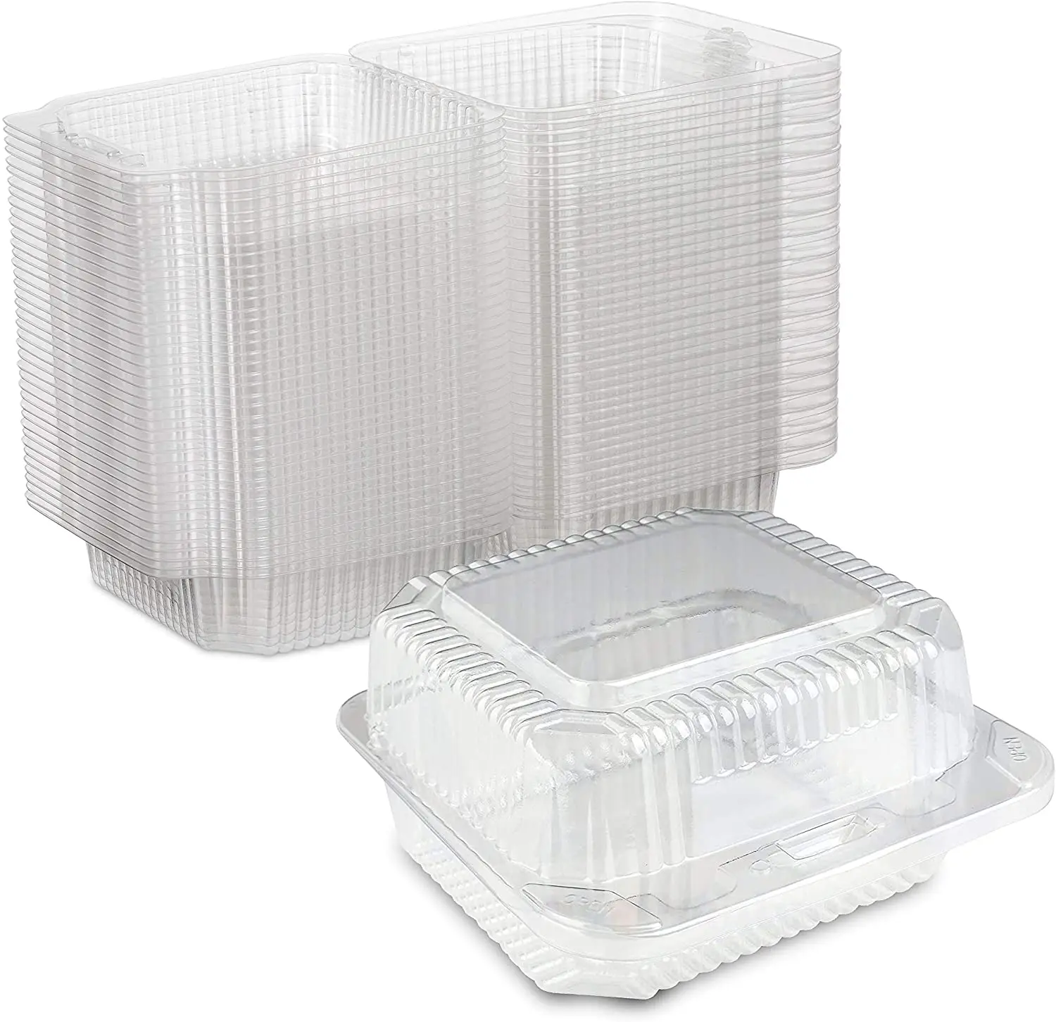 Hinged Container, 6x6, Clear, Plastic, (500/Case), Durable Packaging  PXT600