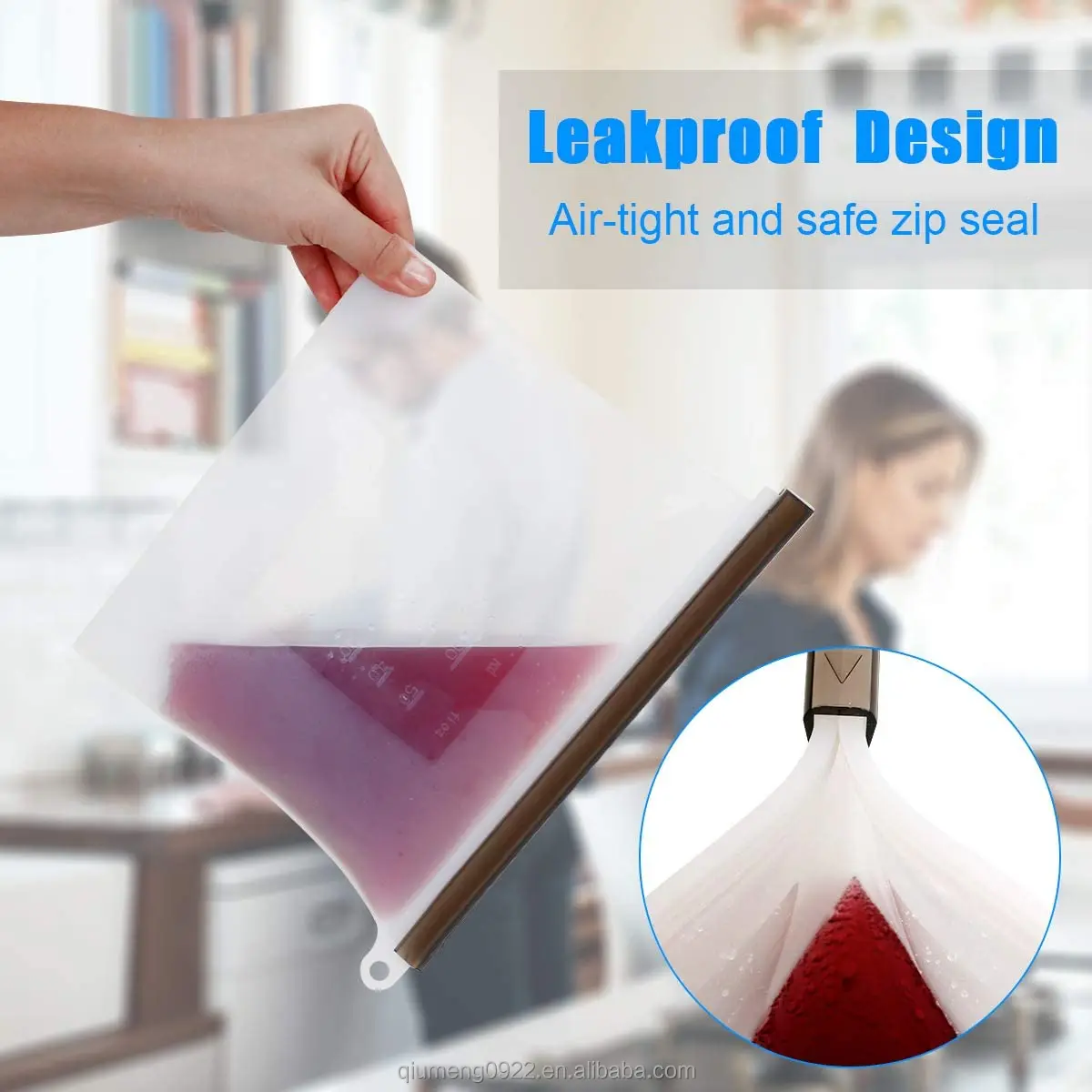 1000ml Airtight Zip Seal Preservation Storage Container Reusable