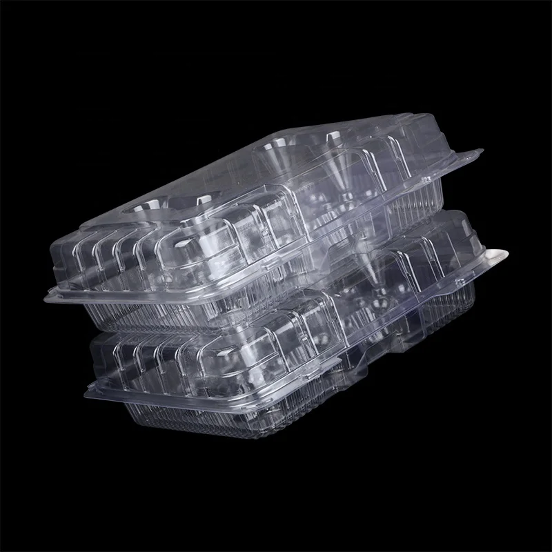 12 Compartment Clear Blister Clamshell Plastic Cupcake Packaging