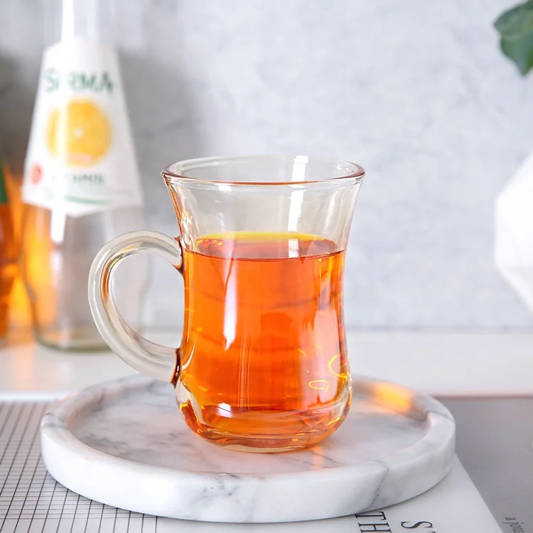 High Quality Espresso Drinking Round Handle Manufacturers Coffee Glass Cup