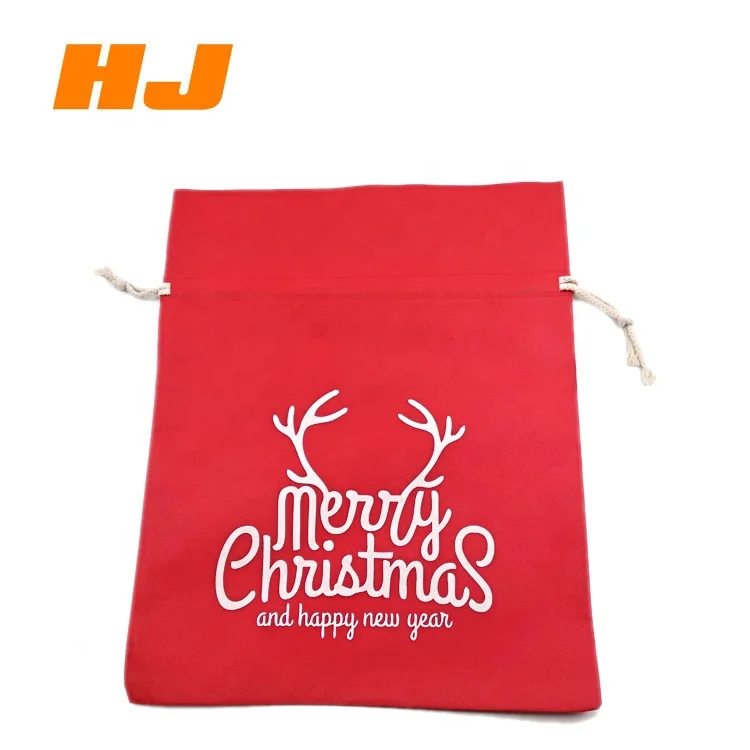 Wholesale Reusable Non Woven Fabric Drawstring Christmas Eco Shopping Gift Bags Christmas
