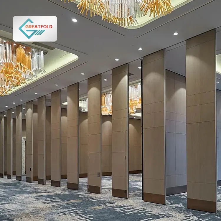 Modern MDF Acoustic Partition Wall Sliding for Banquet Removable Foldable Gym Wall for School Melamine Material