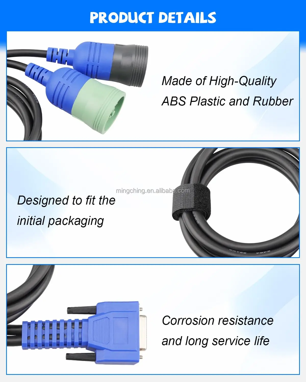 product 493148 diagnostic cable 6pin 9pin adapter compatible for electronic automobile  machine applications-1