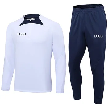 Custom Logo Wholesale Men's Sports Tracksuit Adult Kids Team Club Football Soccer Tracksuit Top Football Training Suits
