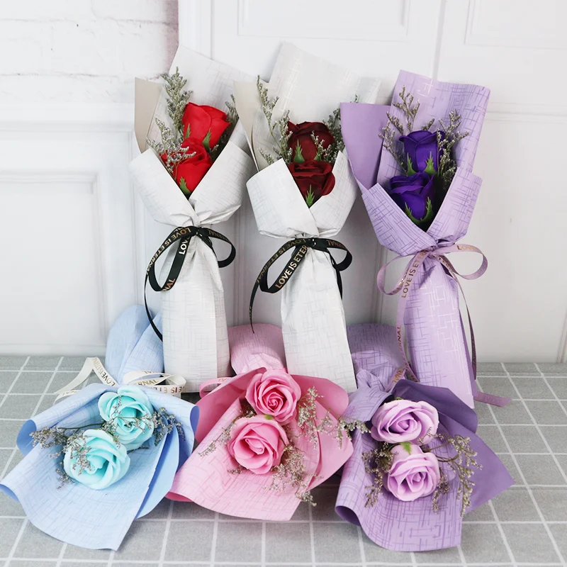 Flower soap roses gift box 50 pcs 50 pieces,Soap rose flower gift box,bath rose petal soap flowers box 2021