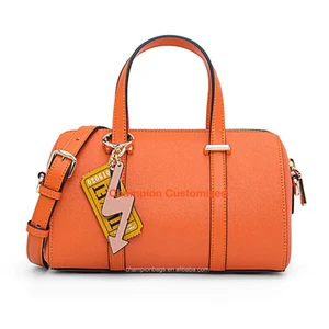 Custom Logo PU Leather Fashion Crossbody Shoulder Boston Bag Ladies Handbag Purse for Women