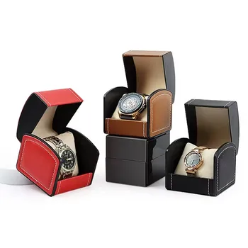 Custom logo Fashion jewelry watch box red black brown storage box Men Women luxury gift watch box Packaging Cases