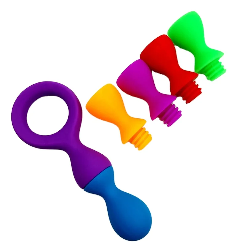 Unisex Butt Plug with Solid Balls Stimulative Silicone Adult Sex Toys Colorful DIY Anal Beads