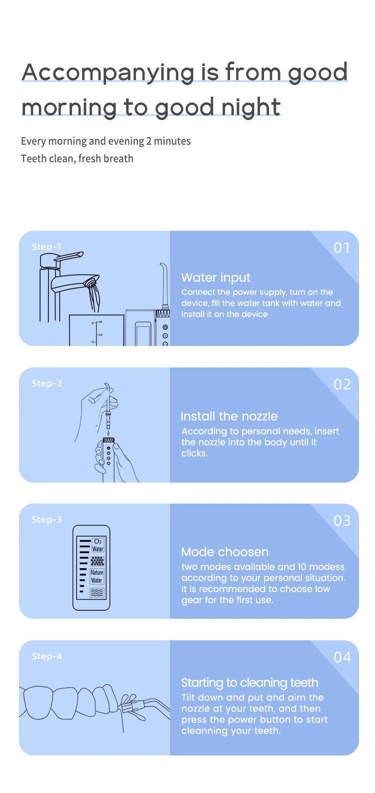 Ozone Family Use Countertop Water Flossers With Ozone Function Good For
