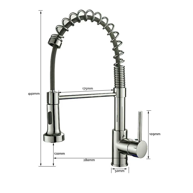 Commercial Pull Out Flexible Water Mixer 3 Way Pre Rinse Sink Taps Wall ...