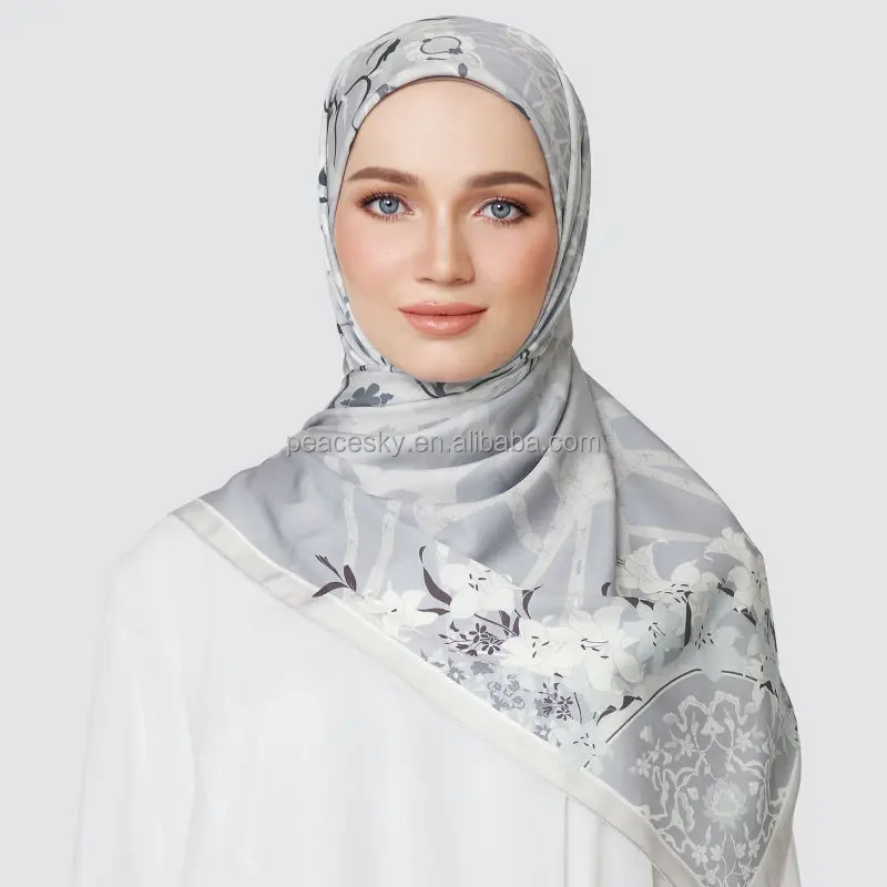 New Design Hijabs Exclusive Muslim Hijabs Scarf Printed Satin Bawal Tudung Bawal Buy Tudung 9772