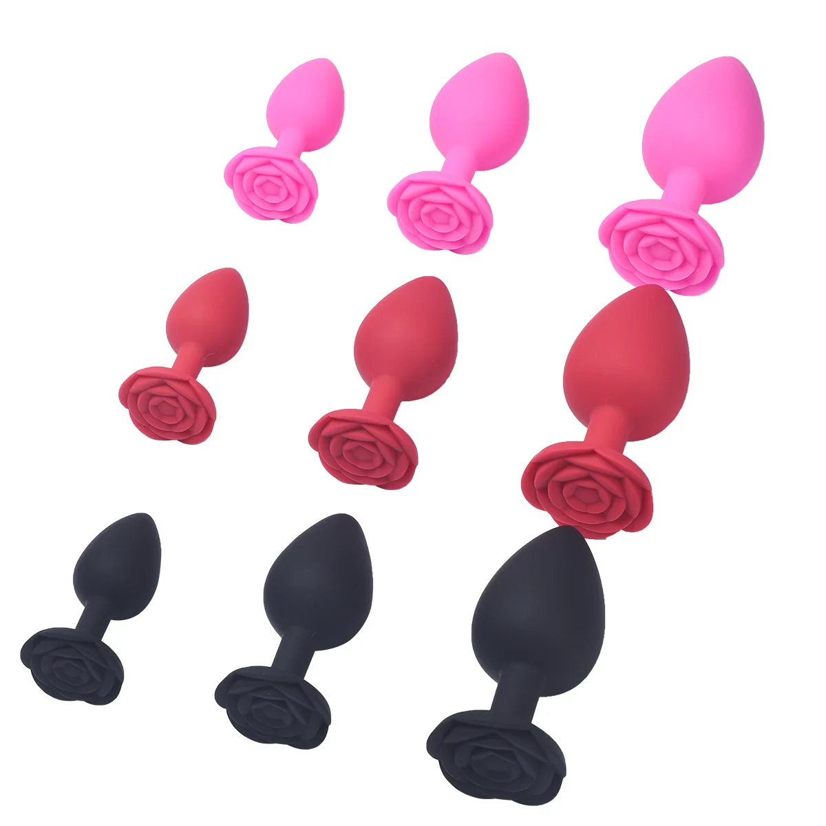 Bestselling New Type Rose Shaped Silicone Anal Butt Plug 3 Size Big Size  Buttplug Anal Toys for Male