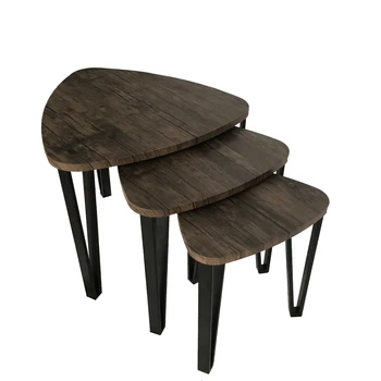 Luxury Wooden Top Round Coffee Tea Table Stone Base Sofa Chair Side Table for Living Room