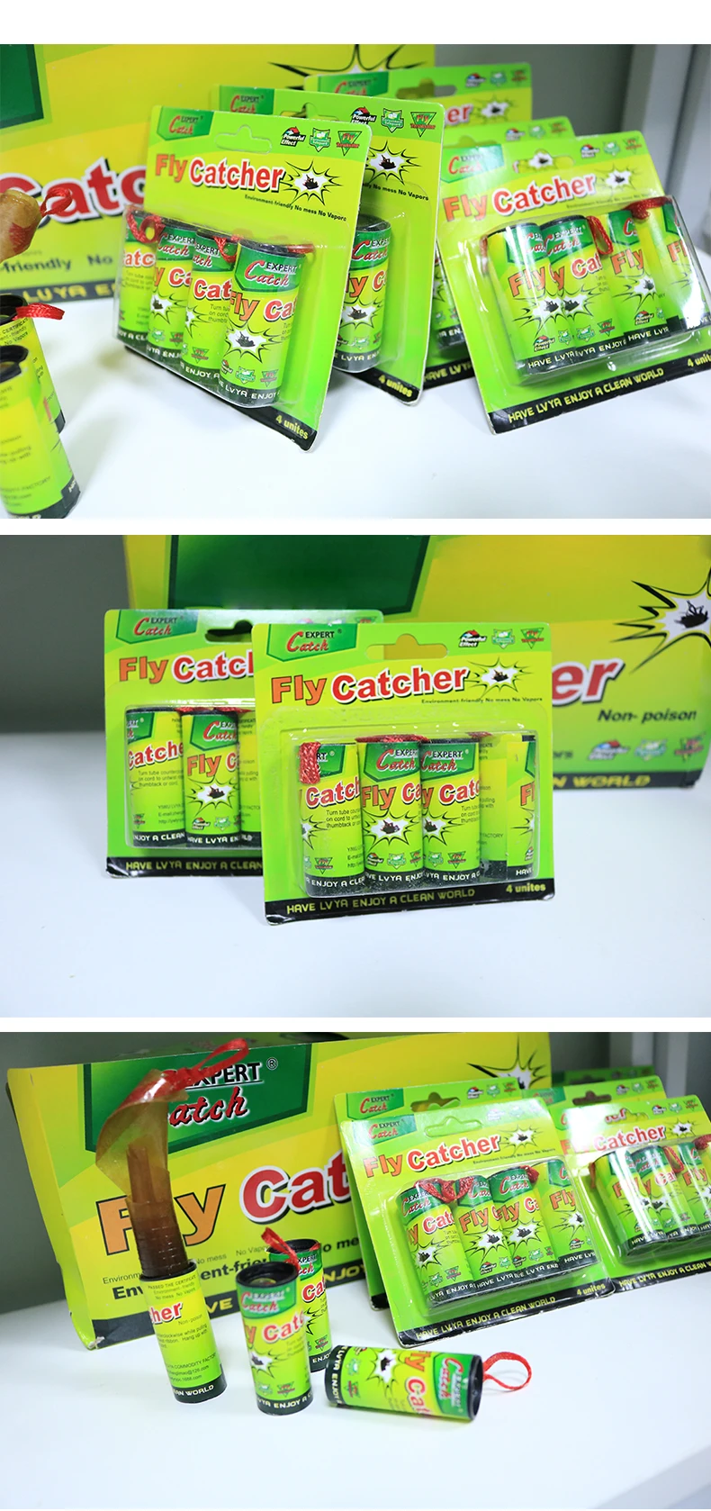 Flyroll Ribbon Flying Catcher Ribbons Garden Fly Trap Glue Paper Sticky Home Use No ...