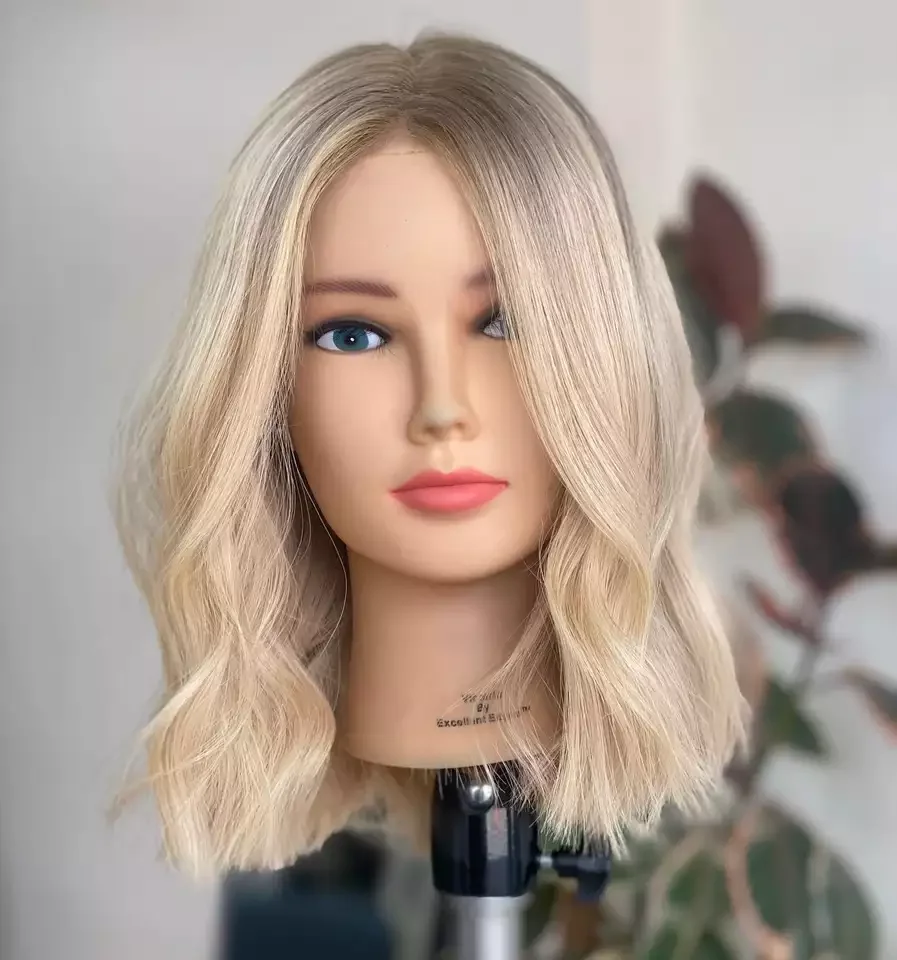 Jewish Wig Silk Top Kosher Glueless Blonde Human Hair Body Wave Double