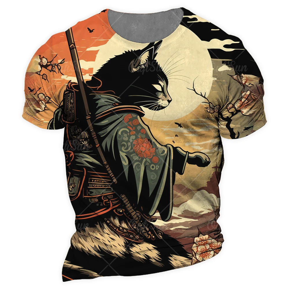 Shop Our Collection of Japan Samurai Cat Graphic T Shirts