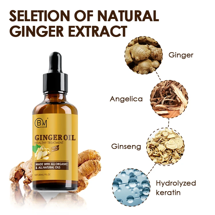 Собственная марка, Органическое средство для роста волос, имбирное масло для выпадения волос