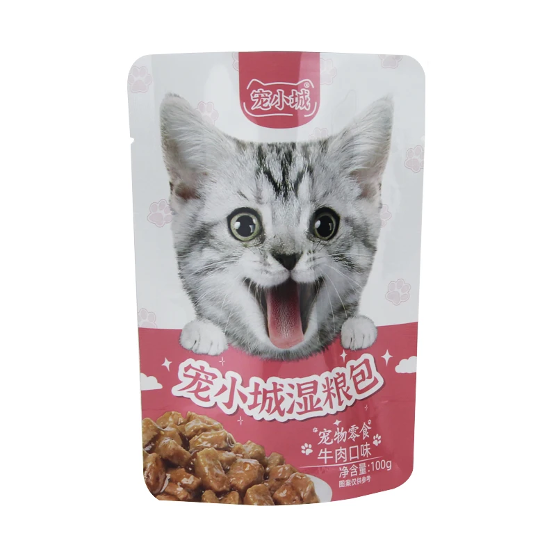 Custom Cat Dog PET Food Packaging Bag Gusset Stand Up 121 High Temputure Retort Pouch With Zipper