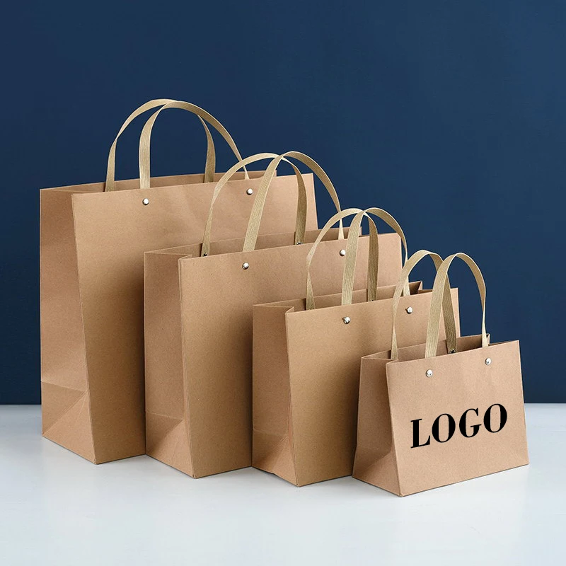 Paper Bag Custom Printed Kraft Paper Bags Recyclable Shopping Clothing ...