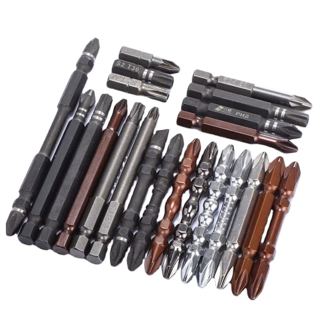 Chrome Finish Plastic Handle Screw2 Phillips & Torx Power Bits Screwdriver Set for DIY and Professional Use