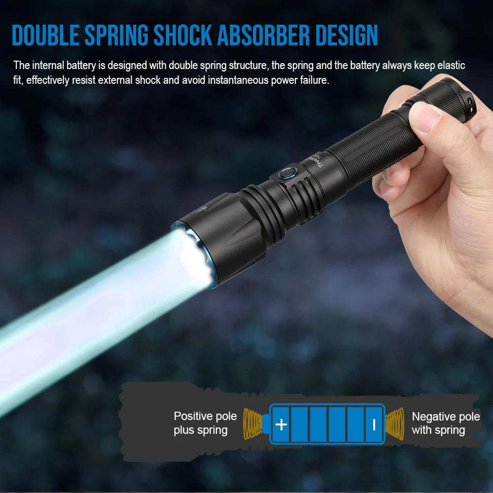Trustfire T45R Ultra Long Throw LEP Flashlight - 1750m Beam Distance
