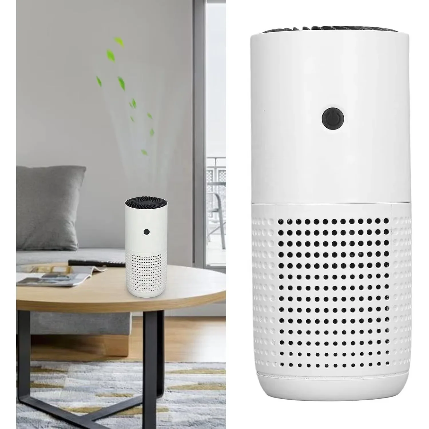 Mini Cylindrical HEPA Air Purifier One-touch Control Desktop Air Cleaner with USB Power Remove Smoke Dust Pollen for Home Office 2