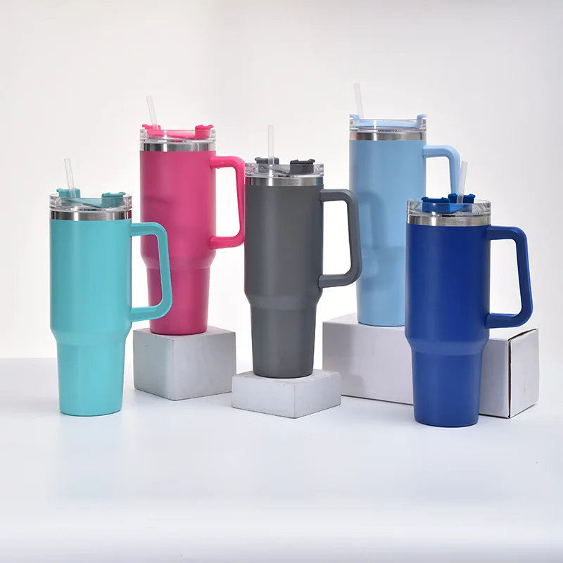 Vacuum Insulated with Straw and Handle 40oz Vacuum Stainless Steel Travel Mug 40oz