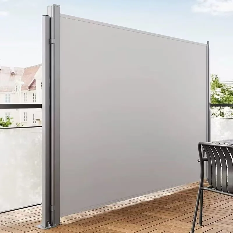 High Quality Steel Manual Roller Zip Screen Blinds Modern Windproof Garden Shade Shutter Outdoor Patio Windproof Polyester
