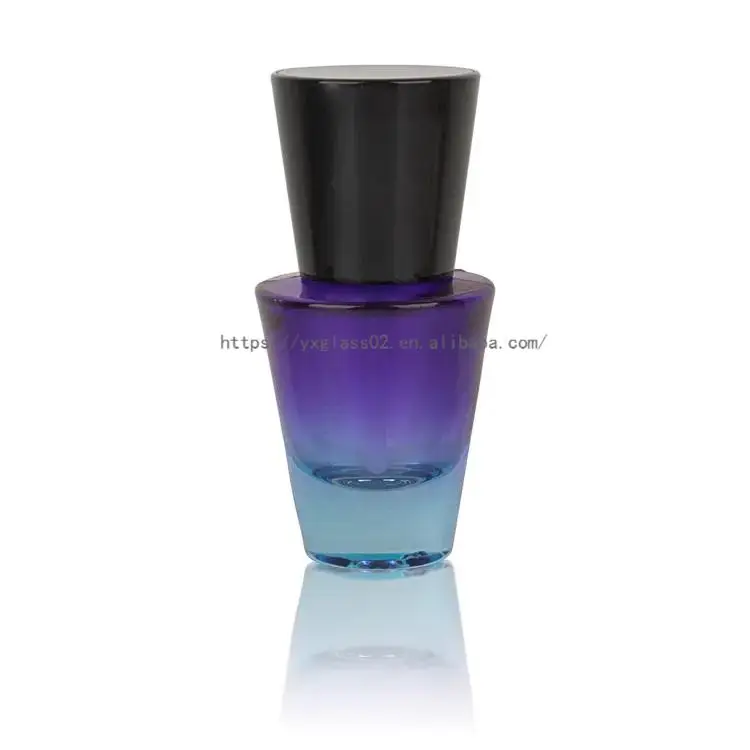 Luxury Empty Thick Bottom 30ml Gradient Glass Serum Bottle Packaging Glass Pump Cosmetic with black lid for packaging container