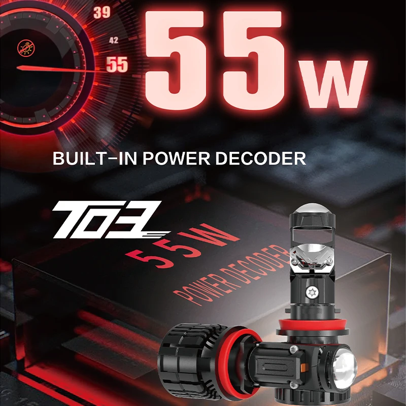 FSYLX T03 Car LED Headlight Bulb H7 H11 H4 9005 9006 20000LM 110W IP65 Waterproof 6000K 12V Aluminum