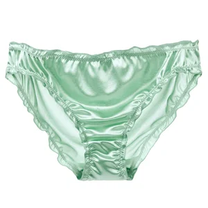 High Quality Women's Ice Silk Satin One Piece Seamless High Waist Briefs Sexy Everyday Knitted Underwear for Women and Girls