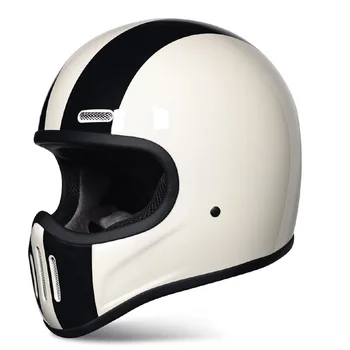 AD Factory Customized New XL Size Full Face Retro Fiberglass Motorcycle Helmets Safety Protection for Road Racing
