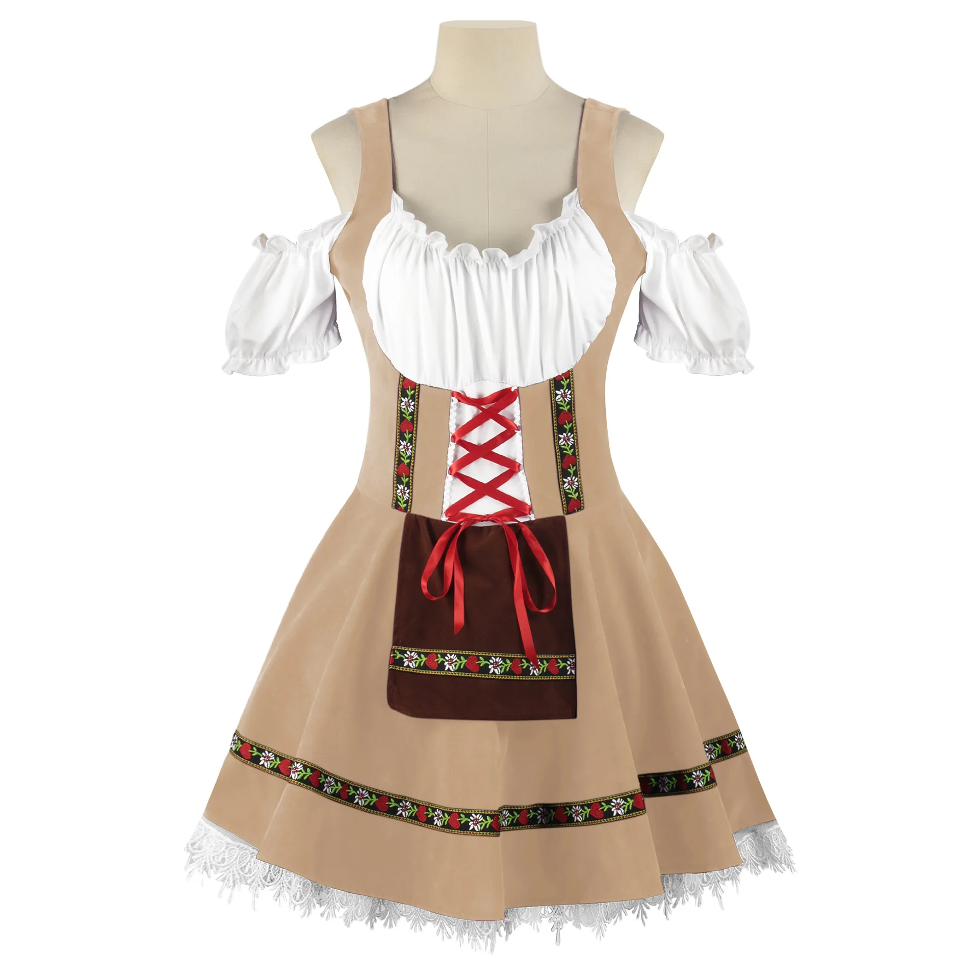 Traditional Couples Oktoberfest Costume Parade Tavern Bartender Waitress  Outfit Cosplay Carnival Halloween Fancy Party Dress 