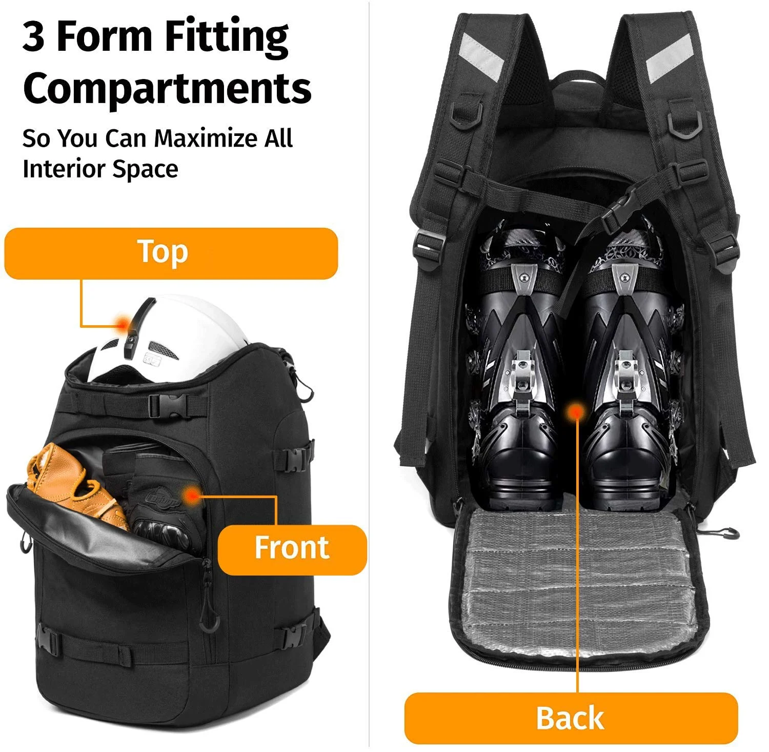 Outdoor Roller Skate Backpack Quad Skate Bag With Multiple Pockets