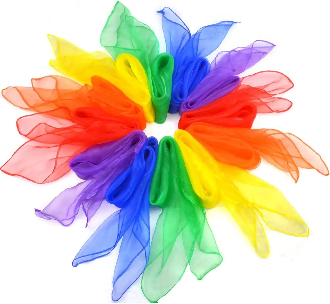 20 Pañuelos De Malabares De 60x60 Cm – 20 Colores, Gasa Suave, Ideales Para Danza, Niños Y Juegos Sensoriales