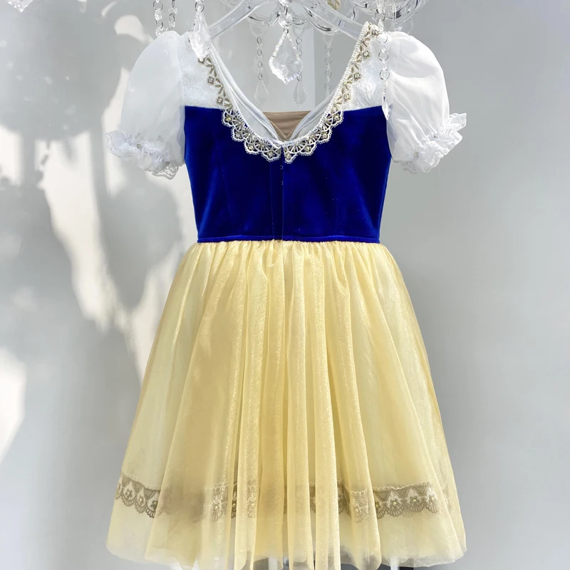 AL-R0570 Professional High Quality Custom Size Adult Girls Long Ballet Performance Wear Dress Blue Romantic Tutu