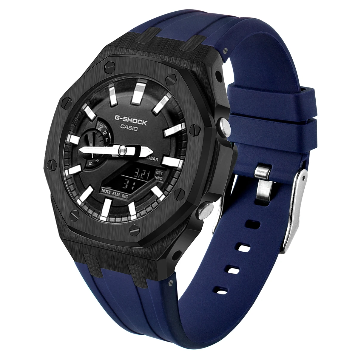 New Design 5th Ga 2100/2110 All Metal Bezel Silicone Strap Zinc Alloy