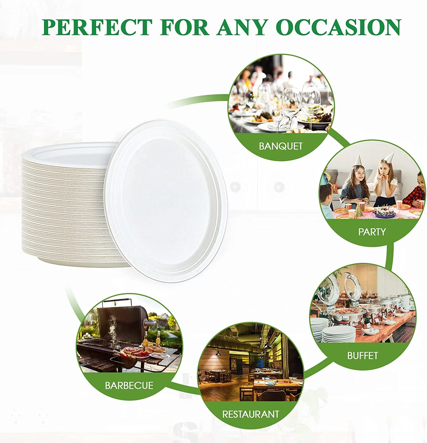 Eco Friendly Bagasse Disposable Sugarcane Bagasse Biodegradable Plate ...