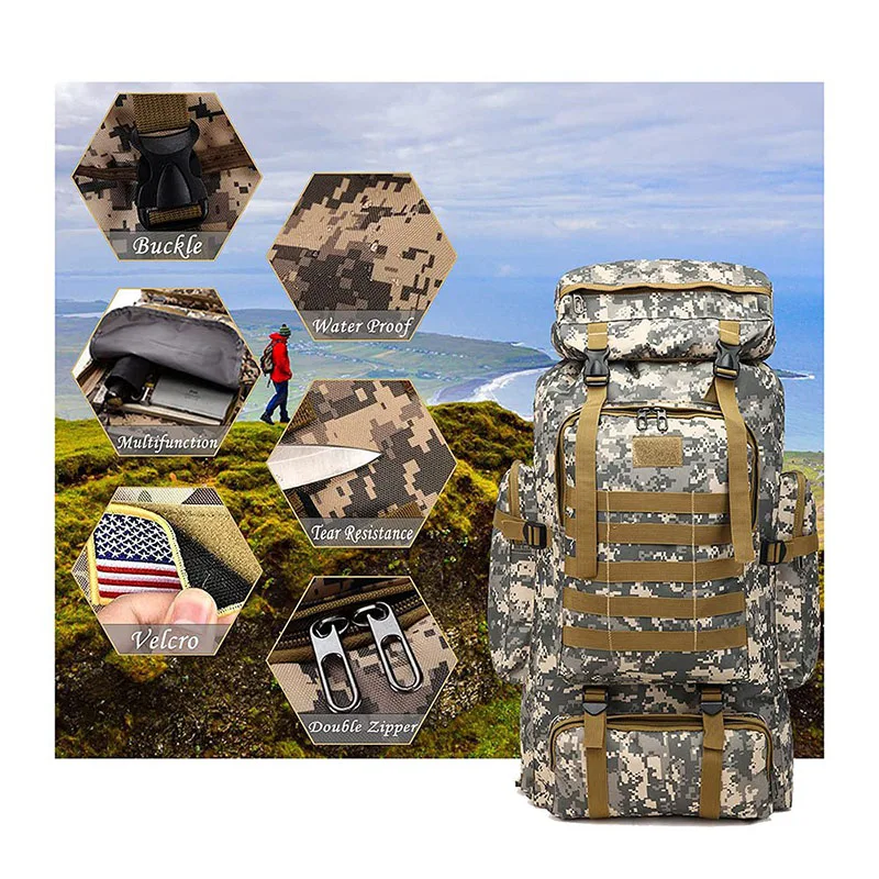 Customized Outdoor Laptop Tactical Backpack Large Waterproof Hunting Rucksack Travel Camouflage Backpack