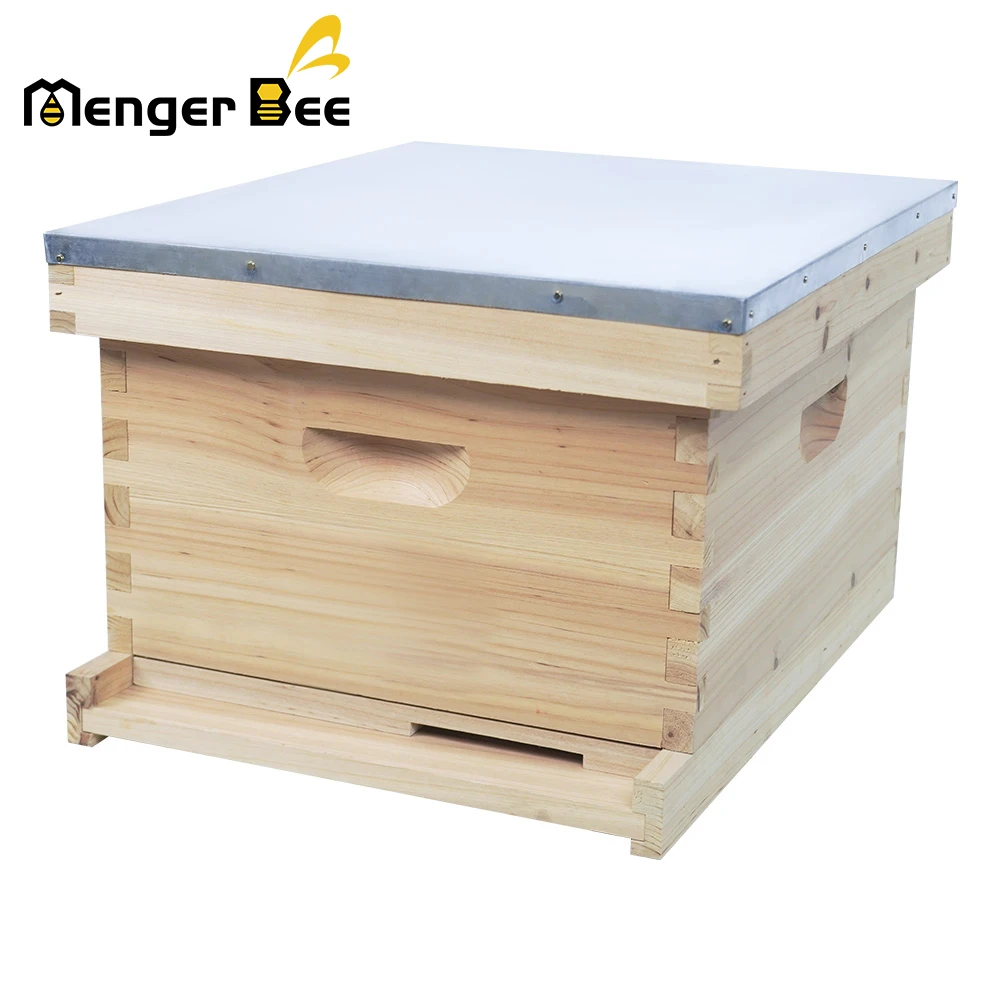 American Warehouse Stock New Langstroth 10 Frame Deep/Brood Box Beehive for Bee Farm Beekeeping Unassembled Fir Material