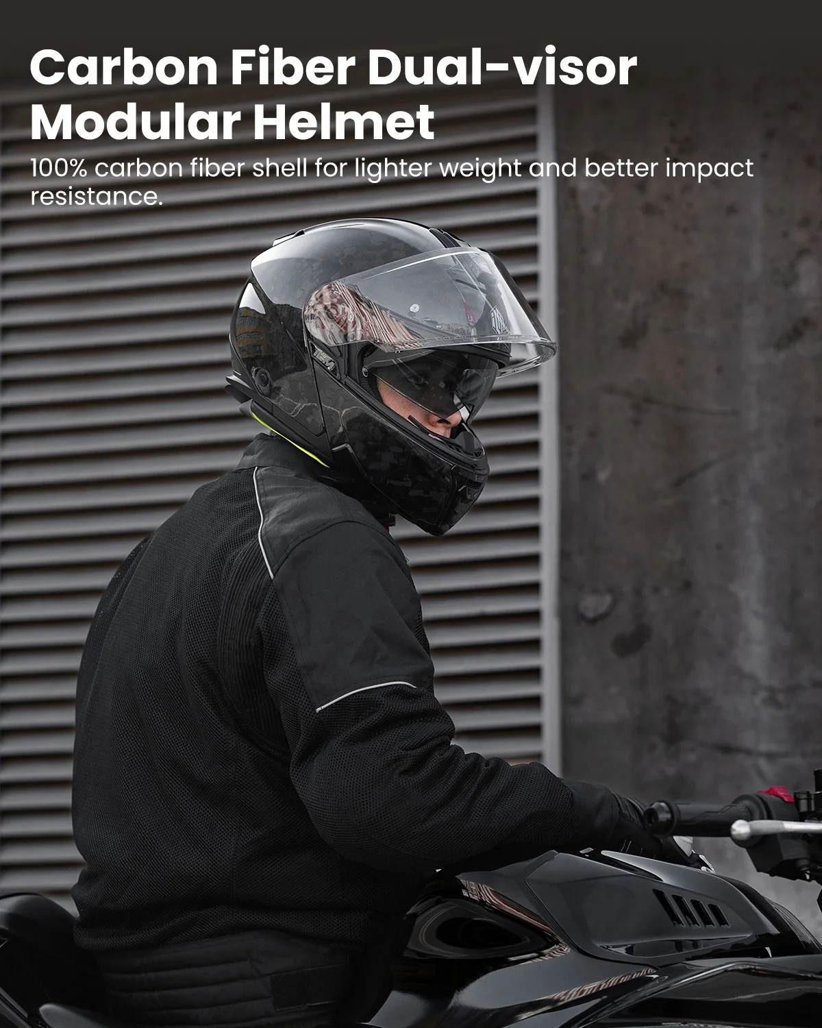 ILM Carbon Fiber Motorcycle Modular Helmets Lightweight Full Face DOT ECE  Dual Visor Motorbike Model MF529F