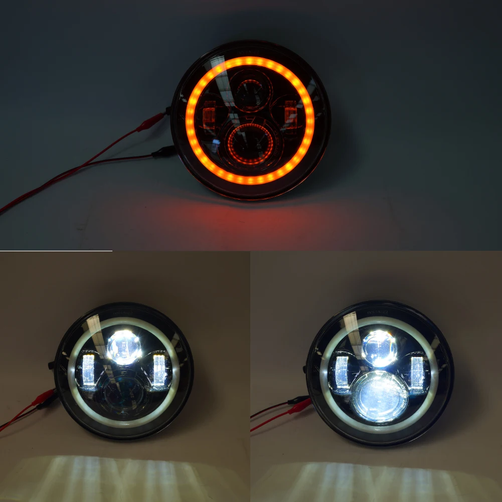 12V/24V Motorcycle Car Headlight 7 inches Round LED Driving Lamp Head Lamp Fit for 7 inches Jeep Wrangler details