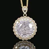Gold white diamond pendant with box chain