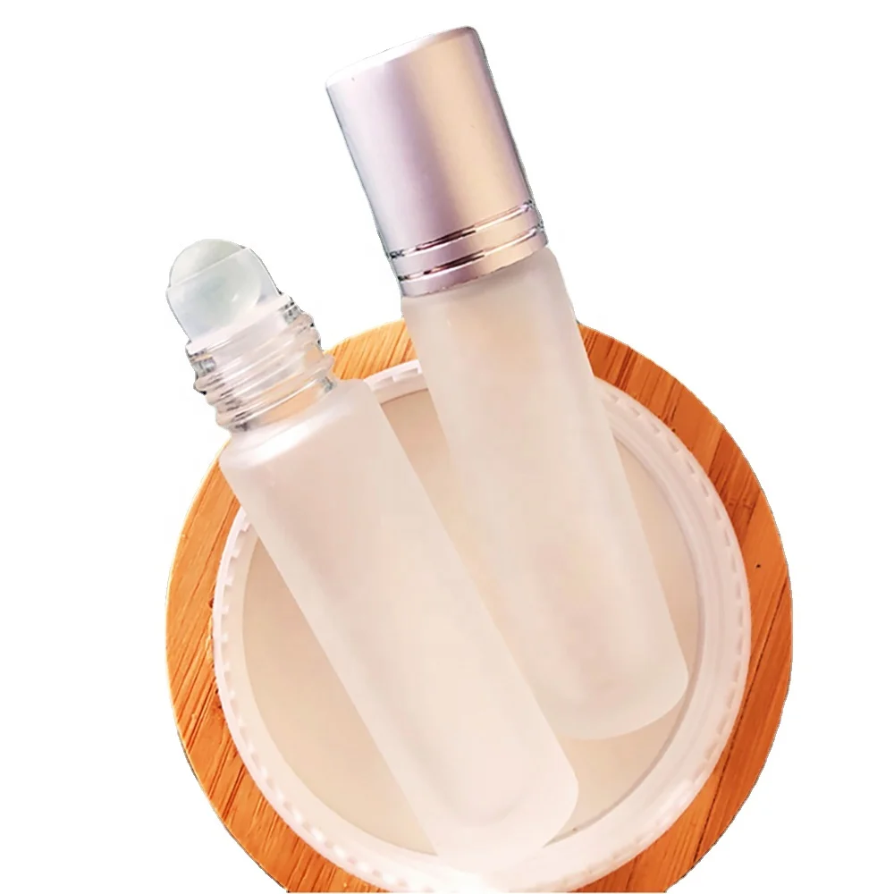 20ml perfume bottle cosmetic amber clear roll on glass bottles with metal balls for essential oil packaging hot sales